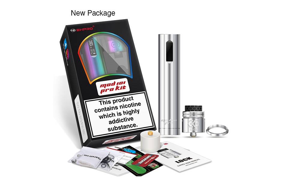 Ehpro 101 Pro 75W TC Kit with Lock RDA New Package modga This product contains nicotine which is highly addictive substance