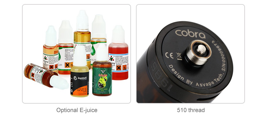 Asvape Cobra Subohm Tank 3.8ml cobro Optional E juice 510 thread