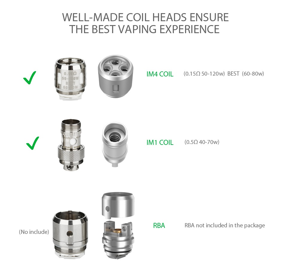 GeekVape Illusion Mini Subohm Tank 3ml WELL MADE COIL HEADS ENSURE THE BEST VAPING EXPERIENCE M4COL 0 15950 120w BEST 60 80w M1co 0 5940 70w  RBA RBa not included in the packag  No include