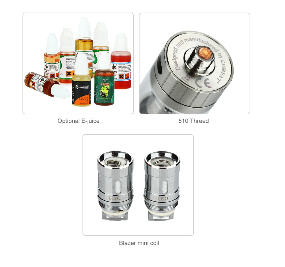 Sense Blazer Mini Subohm Tank 3.6ml oss Optional E juice 510 Thread Blazer mini coil