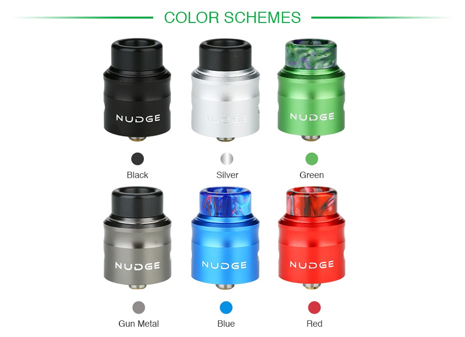 WOTOFO NUDGE RDA 24mm COLOR SCHEMES NUDGE NUDGE Black Silve Gree NUDGE  DGE NUDG Red