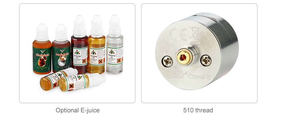 Eleaf Coral 2 RDA Optional E juice 510 thread