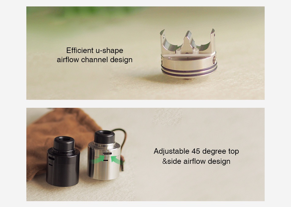 Cthulhu Zathog RDA Efficient u shape airflow channel design Adjustable 45 degree top  side airflow design