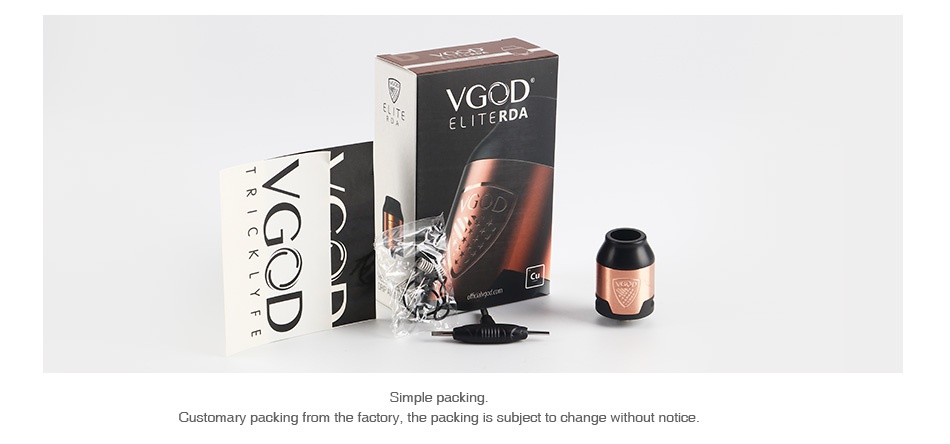VGOD Elite RDA 5 G D Customary packing from the factory  the packing is subject to change without notice