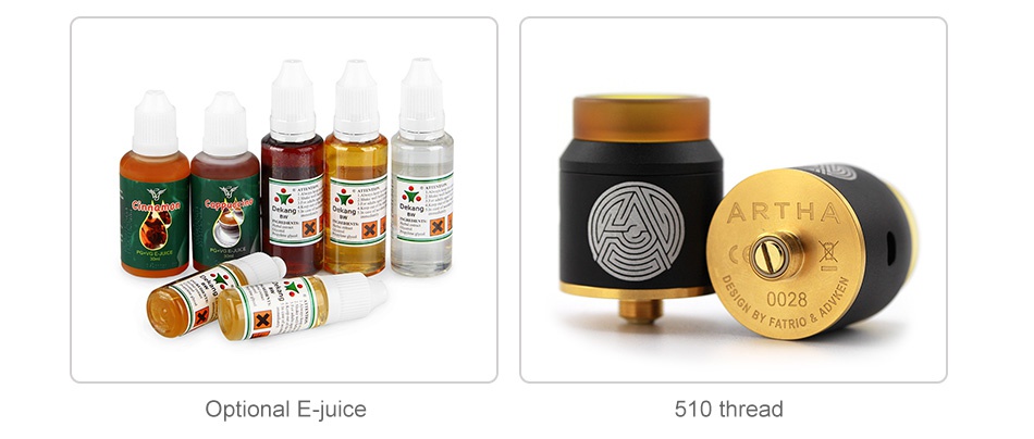 Advken Artha RDA ARTHA   Optional E juice 510 thread