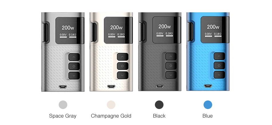 Kangertech Ripple 200W TC Box MOD 200w 200 0 200w oo0180 oo018 0000189 000 0180 Space Gray Champagne Gold Black Blue