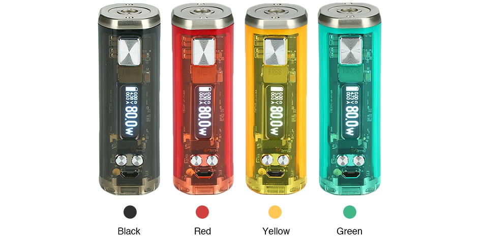 WISMEC SINUOUS V80 TC Box MOD 8 g Black Red Yellow Green