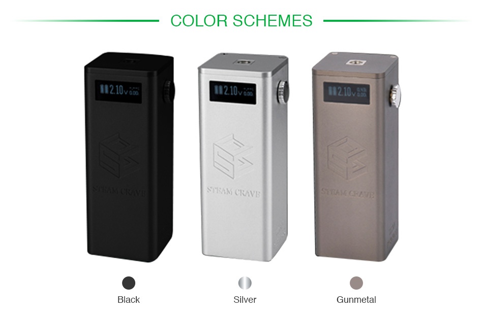 Steam Crave Titan PWM VV Box MOD COLOR SCHEMES 11210 11210y 12103 Silver Gunmetal