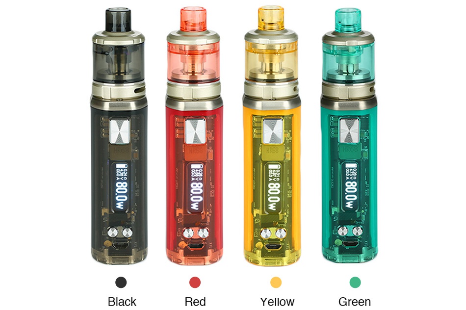 WISMEC SINUOUS V80 80W TC Kit with Amor NSE Black Red Yellow Green