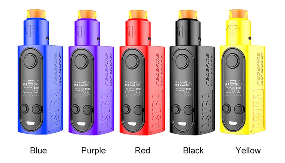 Hugo Vapor Asura 228W 2-in-1 TC Squonk Kit qq  Sq  B Purple R d BI Yellow