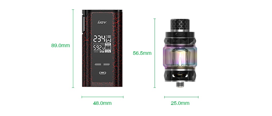 IJOY Captain PD270 234W New Kit with Diamond Tank 6000mAh 23 89 omm 48 0mm 25 0mm