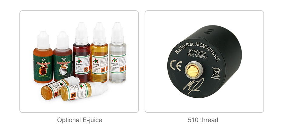 ATOM Njord RDA   Optional E juice 510 thread