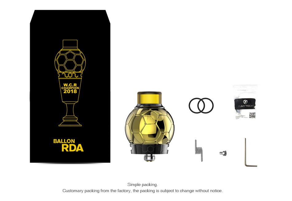 Fumytech Ballon RDA 3.5ml RDA Simple packing Customary packing from the factory  the packing is subject to change without notice