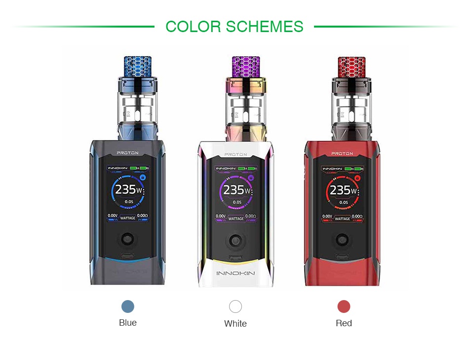 Innokin Proton Plex 235W TC Kit COLOR SCHEMES 235 235 235 00  arr o0O e White