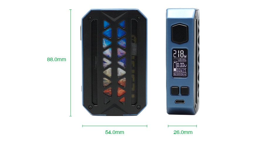 Vzone eMask 218W TC Box MOD 88 0mm OOs M 54 omm 26 0mm