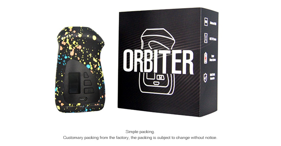 Hugo Vapor Orbiter GT230 TC Box MOD URBITER on Simple Customary packing from the factory  the packing is subject to change without notice