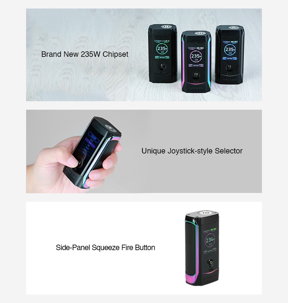 Innokin Proton Express 235W TC Box MOD 235 Brand New 235W Chipset Unique Joystick style Selector Side Panel Squeeze Fire Button