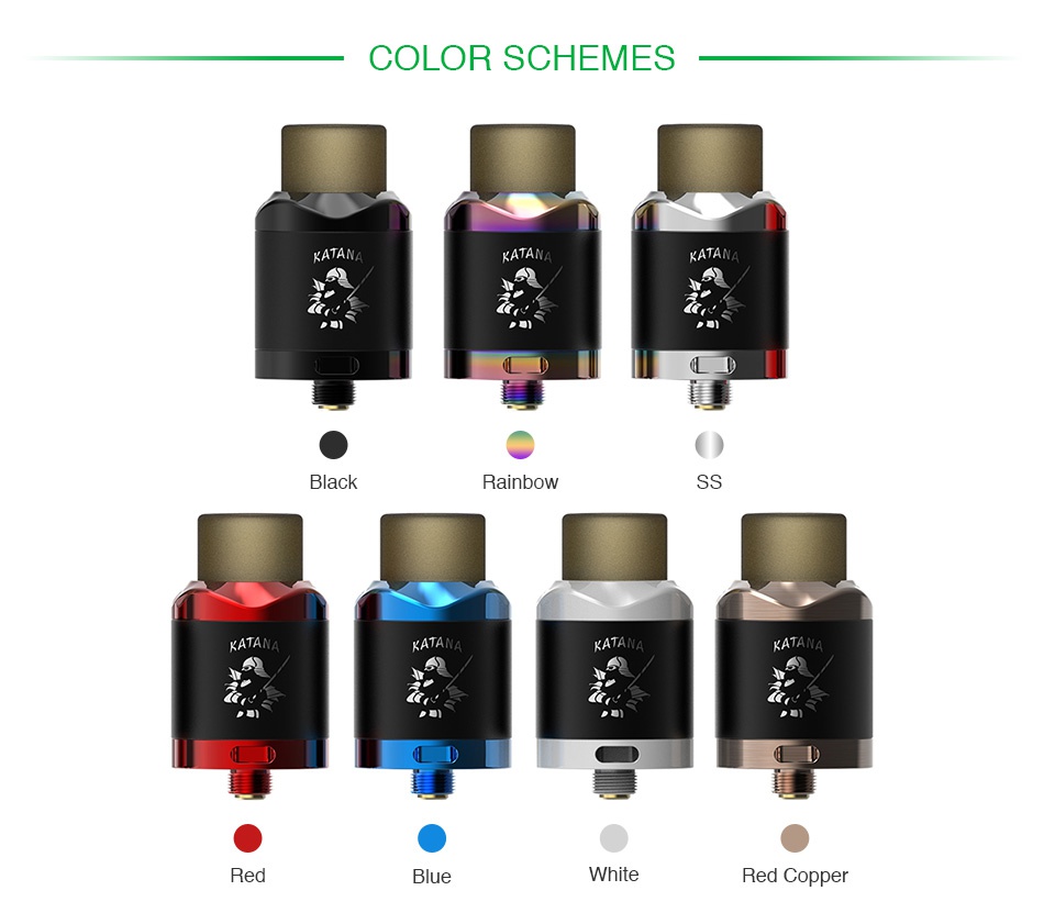 IJOY Katana RDA COLOR SCHEMES Black Rainbow Red Blue White Red Copper