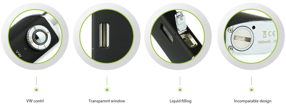 Joyetech eGrip 20W VW Kit Black 1500mAh  CE VW contrl Transparent window Liquid filling Incomparable design