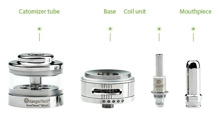 Kangertech Genitank Giant Cartomizer 4.5ml Atomizer tube Base Coil unit Mouthpiece