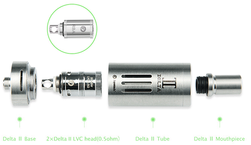 Joyetech Delta 2 Subohm Atomizer 3.5ml T    Delta ll Base 2x Delta ll LvC head 0  ohm  Delta ll tube Delta l Mouthpiece