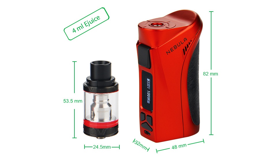 Vaporesso Nebula 100W TC Kit with Veco Plus Tank 4ml 4 ml Juice 82 mm 53 5mm 24 5mm